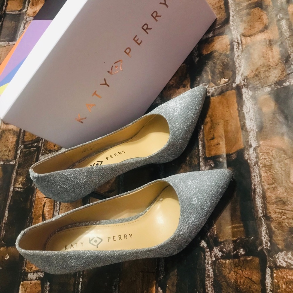 Katy Perry Silver glitter heels